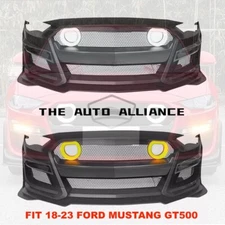 For 2018-2023 Ford Mustang GT500 Style Front Bumper Cover with LED Grille