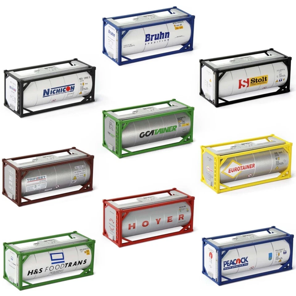 2pcs HO Scale 20ft Oil Tank Container 1:87 20' Shipping Tanktainer Model Trains - Image 4 of 4