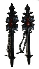 2 x 21" Plastic Halloween Lawn Stakes with Links, Halloween Graveyard Haunted Ho