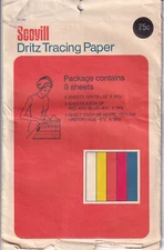 Scovill Dritz Tracing Paper 5 Colors 9 Sheets Vintage White Red Blue Ornge Yello