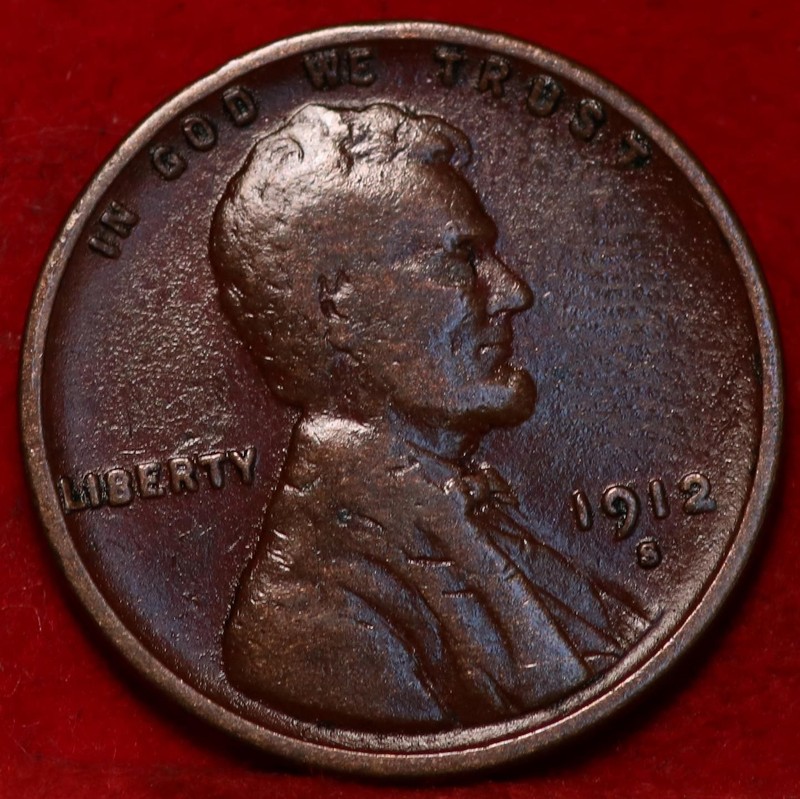 1912-S San Francisco Mint Copper Lincoln Wheat Cent