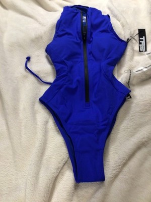 TA3 New Hi-Cut Sleeveless Surfy Swimsuit XXS SHORT NEW Sculpting Shapewear blue