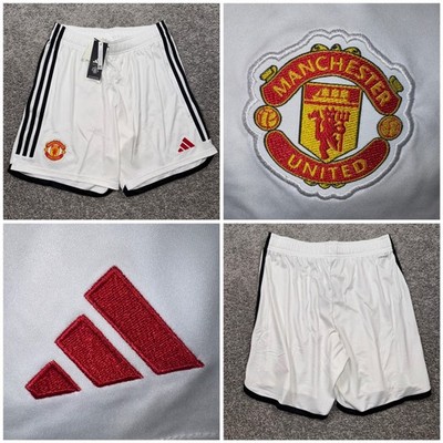Manchester United Adidas Home Replica Shorts Mens 2023/24 White Medium NEW