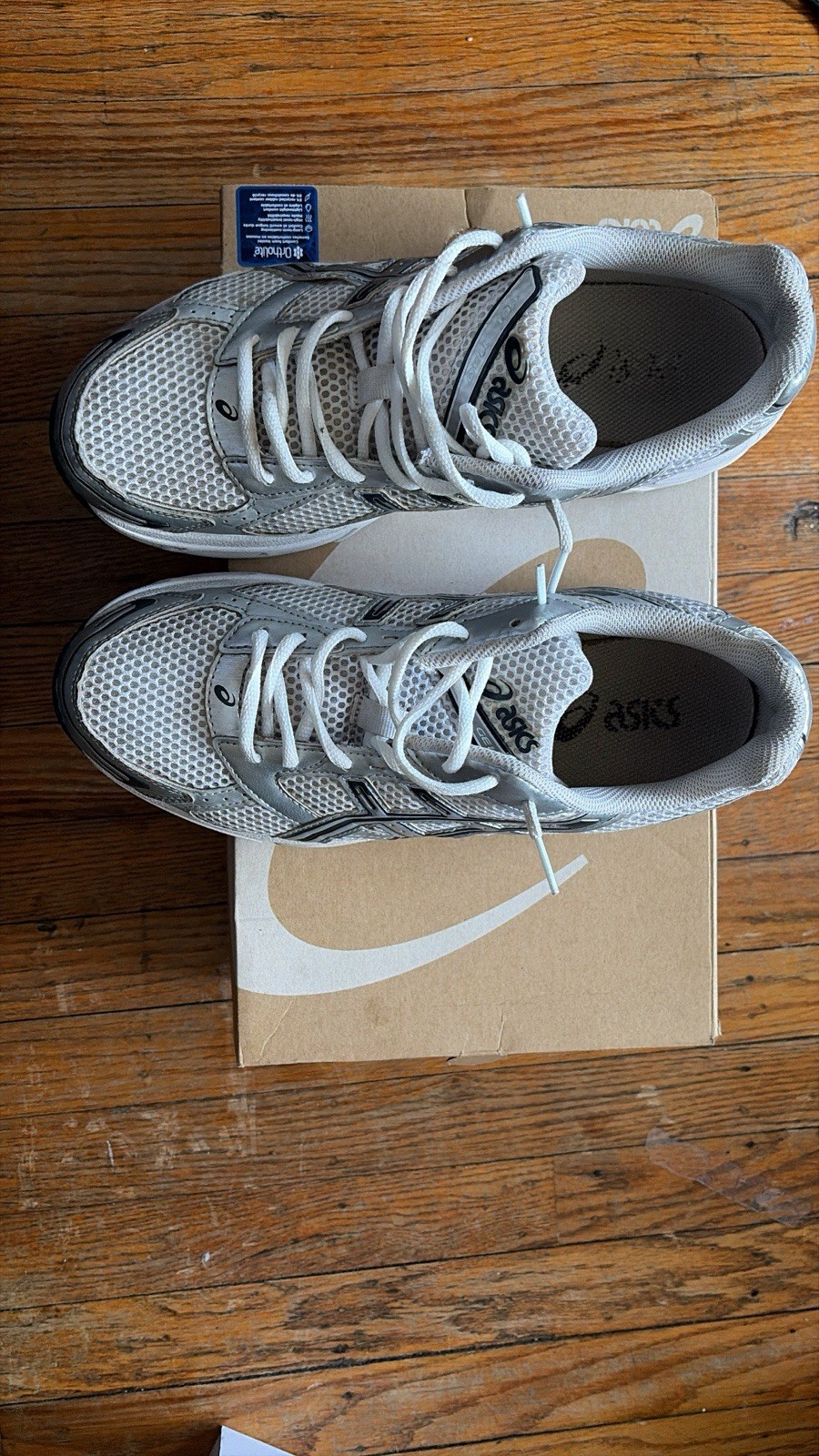 ASICS Men's White Silver Mesh Lace-Up Running Sneakers Low Top Athletic Shoes thumbnail 3