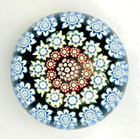 Perthshire PP234 Millefiori Glass Paperweight "P2001" Date Cane Black Ground