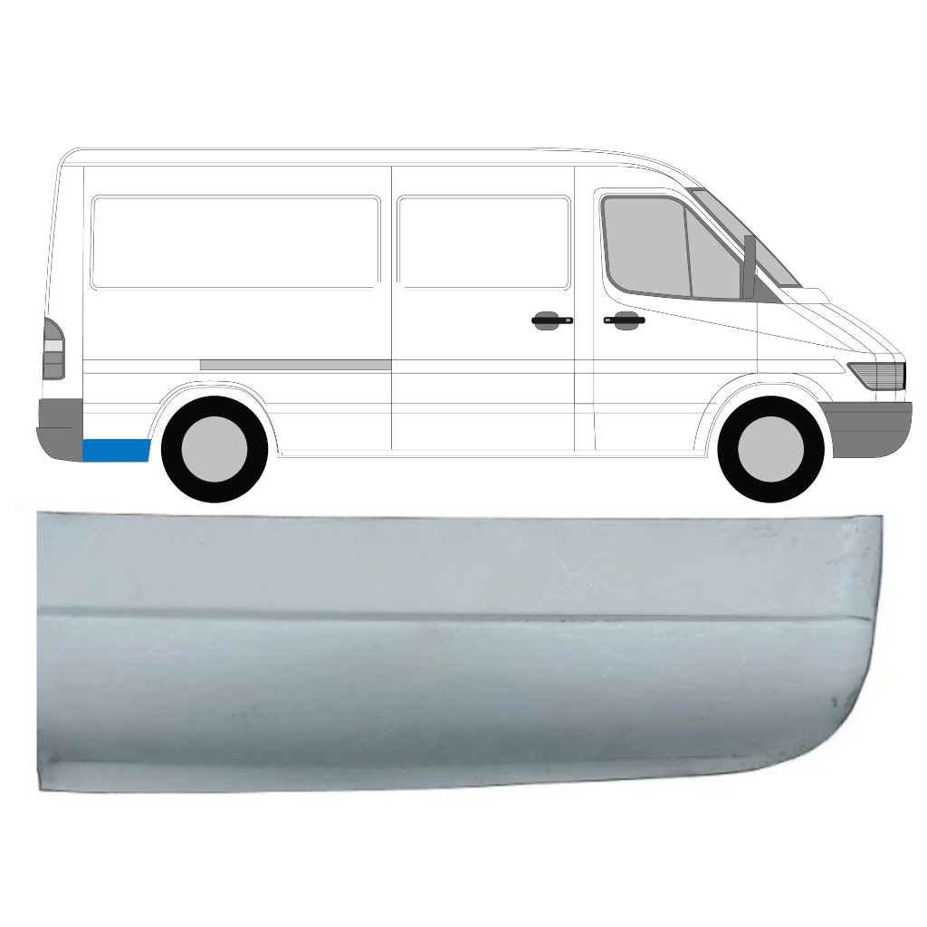 Lower rear wing repair panel for Volkswagen LT 1996-2005 / Right