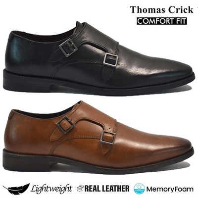 HERREN LEDER DOPPEL MONK RIEMEN BÜRO ARBEIT SMART FORMELL OXFORD BROGUE SCHUHE GRÖSSE