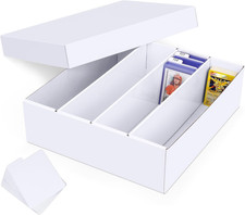 Trading Card Storage Box, 3200 Count Cardboard Storage Box with Divider for Spor