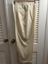 Lauren Ralph Lauren Women's 100 Wool Elegant Cream Dress Pants Size 12 Vintage