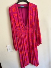 Draper James Fuchsia and Orange Floral Midi Dress