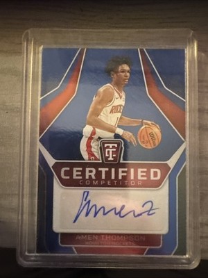 2024-25 Panini Totally Certified Amen Thompson Auto #CCA-AMN Mirror Blue /35 
