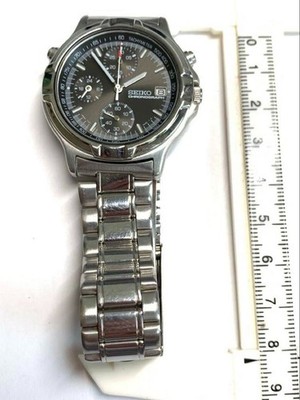 Seiko 7T27-6A50 Chrono Battery Powered Men's Watch Black Dial