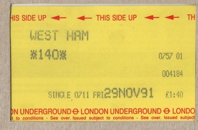 West Ham 01 - UTS London Underground Ticket - London E15