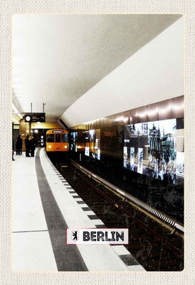 Holzschild 30x20 cm Berlin Deutschland U-Bahn Bildmotiv Reisemotiv Abenteuer Rei
