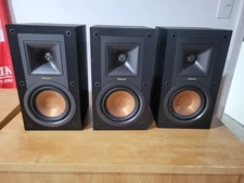 3 Klipsch R15m Bookshelf Speakers Black Tested Working