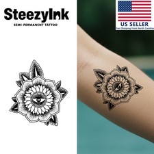 SteezyInk temporary tattoo Blooming Eye of Perception last upto 2 weeks3 x 3inch