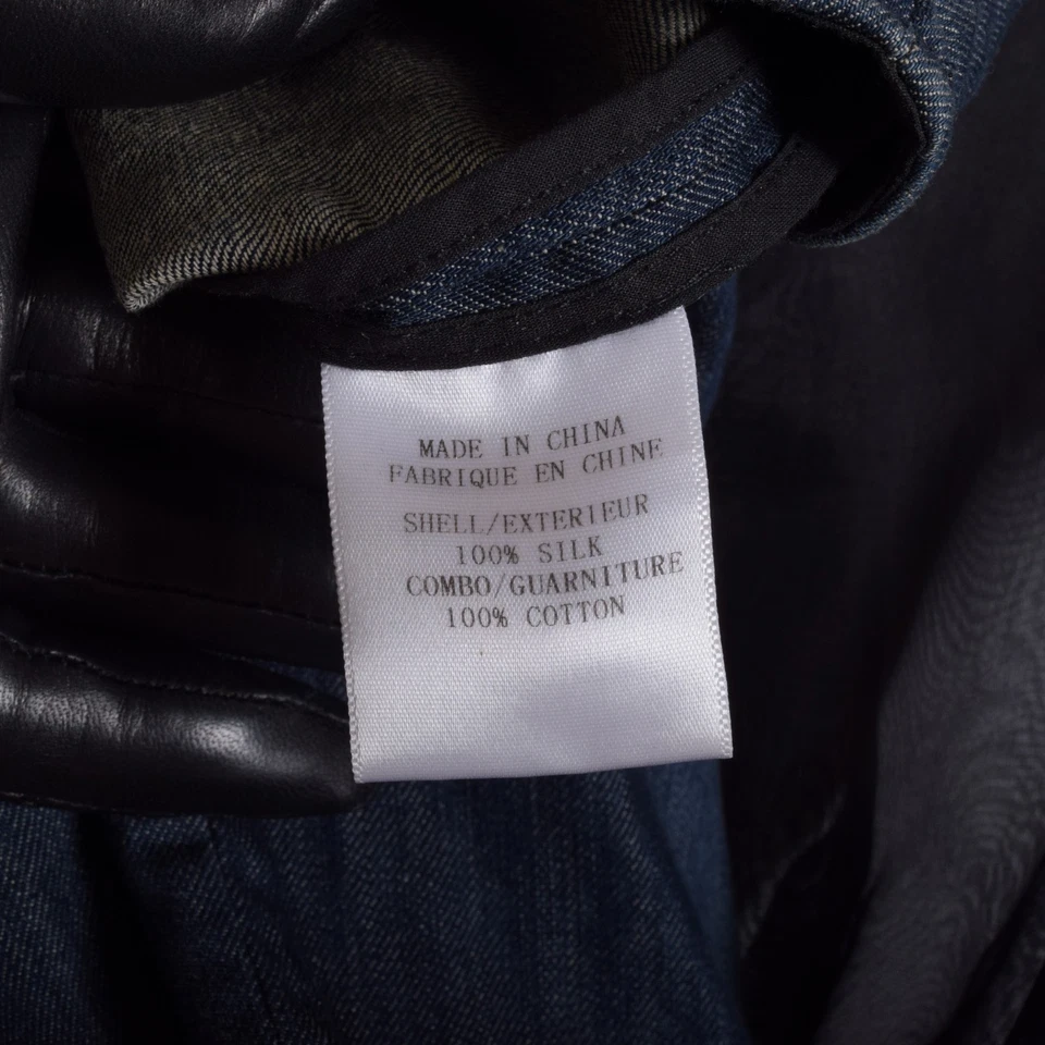 HELMUT LANG Mujer Azul Oscuro Vestido Camisero Seda Denim Algodón Ceñido Mini - Imagen 4 de 4