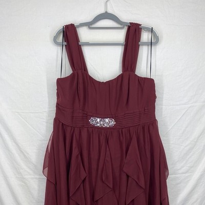 Venus Burgundy High-Low Chiffon Ruffle Gown Rhinestone Waist Dress Size 16 | eBay Venus Burgundy High-Low Chiffon Ruffle Gown Rhinestone Waist Dress Size 16 | eBay