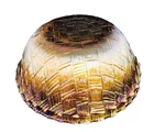 2 WEAVETEX Large Dessert Fruit Salad Bowls Iridescent Gold by INDIANA GLASS