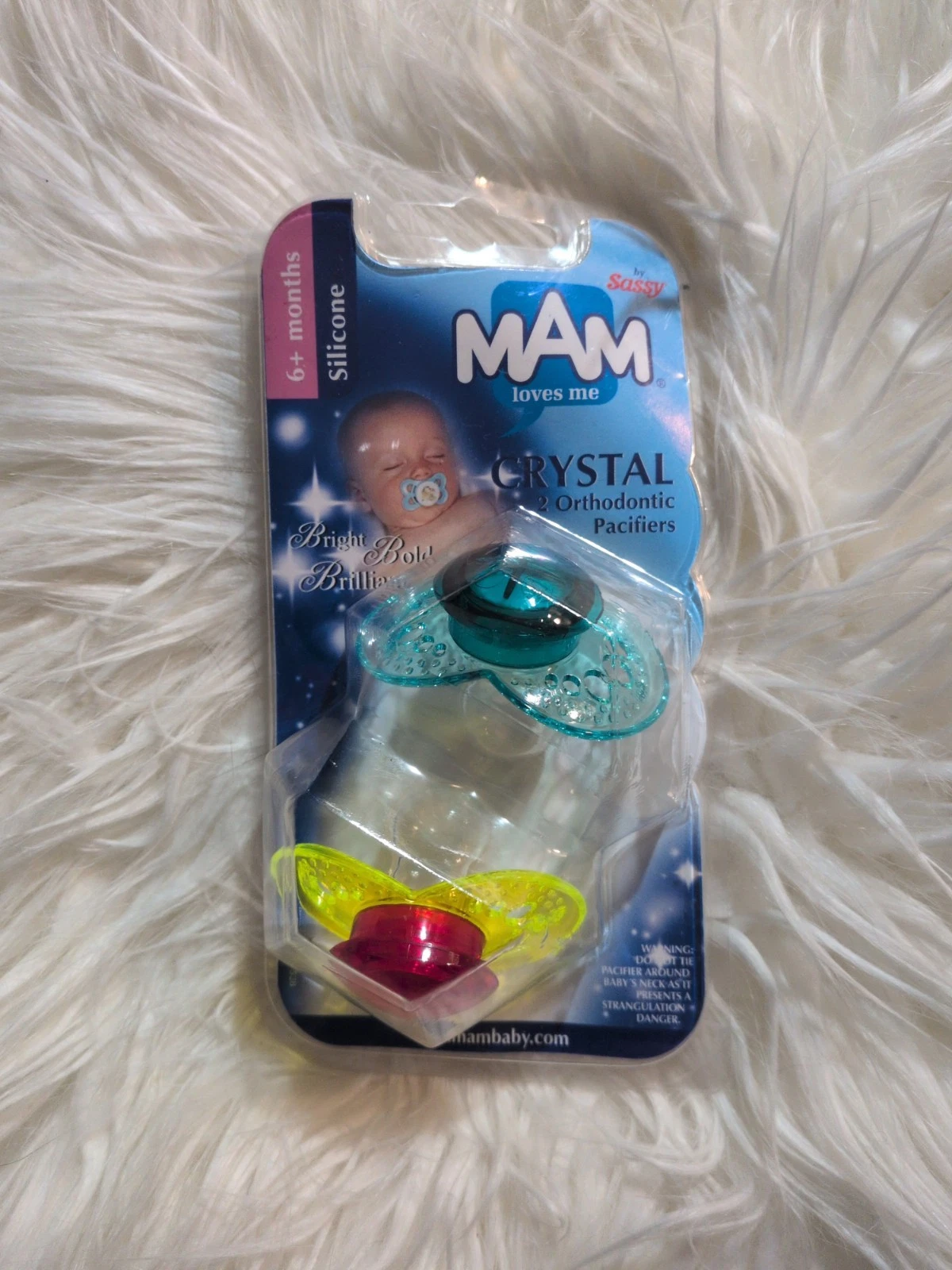 MAM Crystal Orthodontic Pacifiers by Sassy Silicone 6+ Months Rare
Opens in a new window or tab