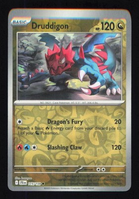 Druddigon 115/159 Reverse Holo Journey Together Pokemon Near Mint