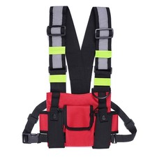 Walkie Talkie Chest Bag Radio Reflective Chest Harness Holder Bag Vest Rig7513