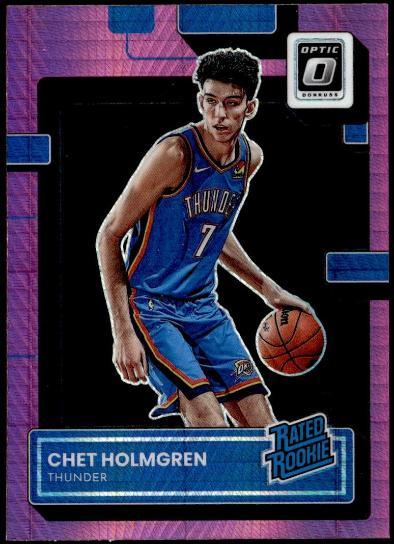 2022-23 Donruss Optic #208 Chet Holmgren Hyper Pink Rated Rookie E1