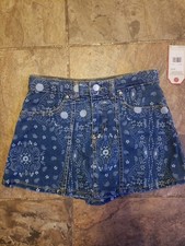 Girls Sz 14 Levi Strauss Signature Denim Skort Floral Jean Skirt Shorts NWT