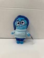 DISNEY PIXAR INSIDE OUT 2 SADNESS PKLUSH TOY - BLUE CHARACTER WITH GLASSES