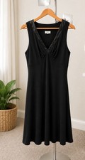 Ann Taylor LOFT Black Dress Women’s Size 16 Sleeveless Fit Flare V-Neck