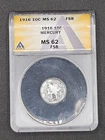 1916 Mercury Dime | ANACS MS62FSB | Full Split Bands
