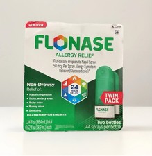 Flonase Allergy Relief Twin Pack 2 X 144 Metered Sprays exp- 2027