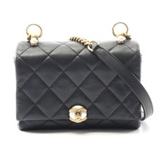 Chanel Mini Matelasse Leather Shoulder Bag Women Black One Size 633028