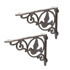 Sungmor Cast Iron Brackets, Wall Mounted Vintage Floating Shlef Support Brackets
