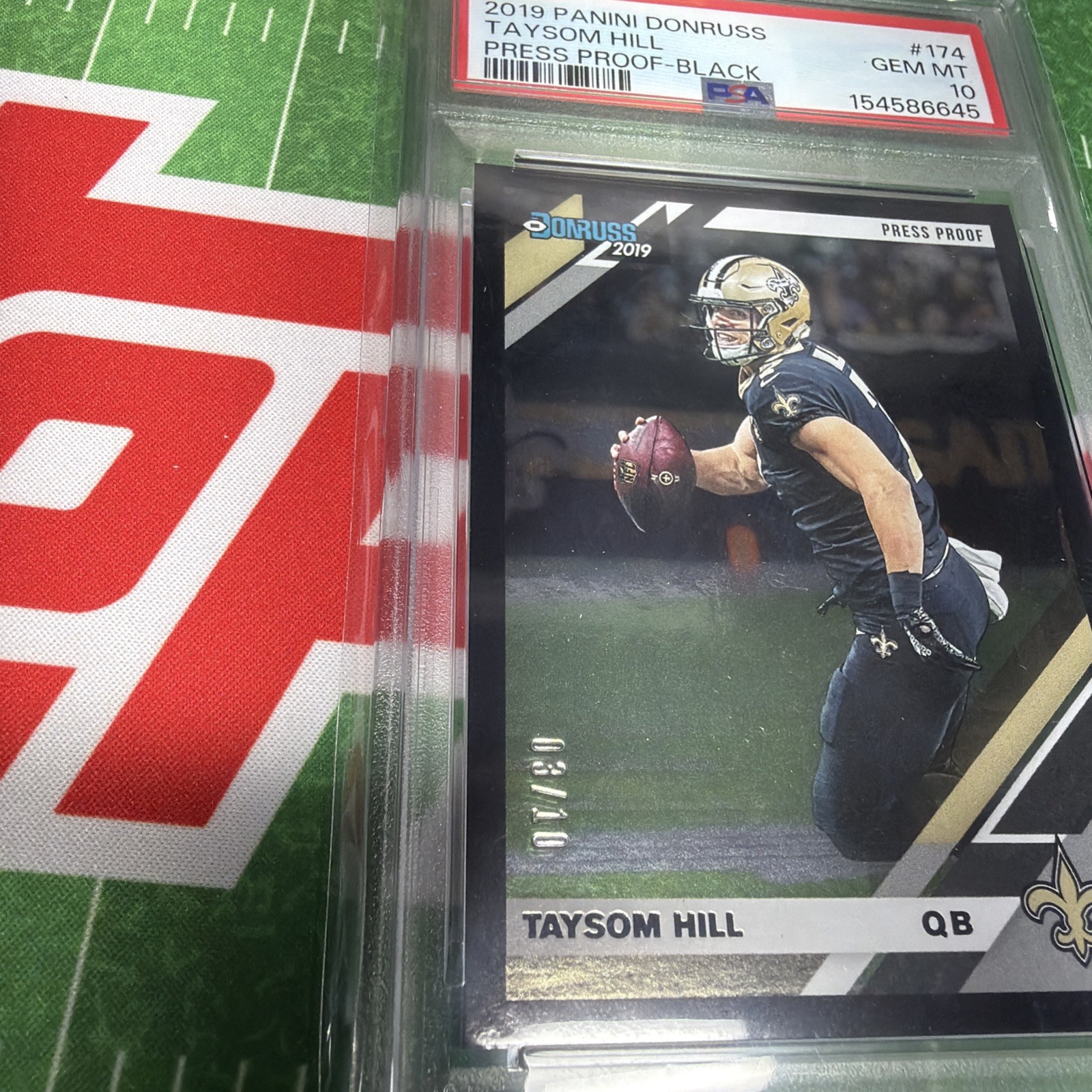 2019 Donruss TAYSOM Hill Press Proof Black Psa 10 view 2