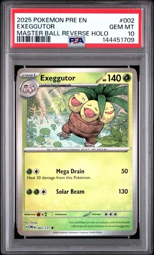 Exeggutor Master Ball Pattern 002/131 Sv: Prismatic Evolutions Holo PSA 10