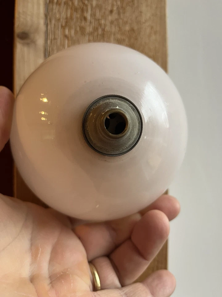 ⭐️ ANCIEN GLOBE TULIPE OPALINE de lampe ART DECO VERRE ROSE 1930 OPALIN SHADE - Photo 4/4