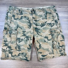 Levi's Camo Cargo Shorts Men's 40 Green/Brown Utility Tactical Hiking Outdoor