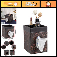 Decorative Leather Tissue Box Cover - Stylish Square Holder for Home, Office, Ba