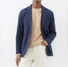 Polo Ralph Lauren Single-breasted cotton-blend Chino Jacket Blazer Navy Sz M NWT
