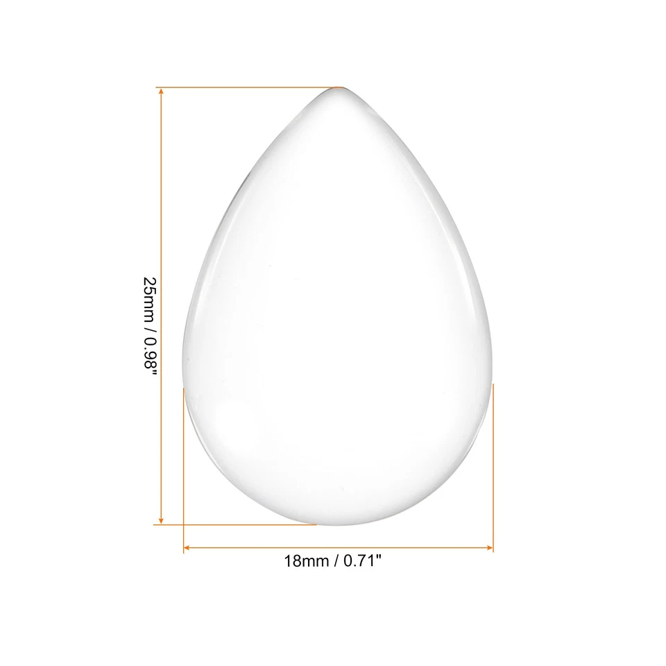 Vetro Trasparente 50pz 18x25mm Goccia Forma Cupola Vetro Piastrelle Trasparente - Immagine 2 di 4