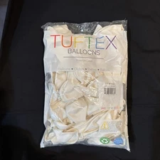 Tuftex 11" White Premium Latex Balloons (100ct) New Unopened