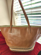 Artisanal The Sak leather and hand-crocheted shoulder bag