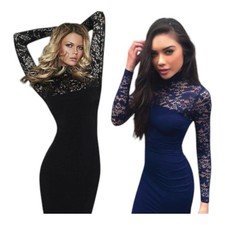 GUESS Black Lace Bodycon Dress Knee Length Stretch Size XS
