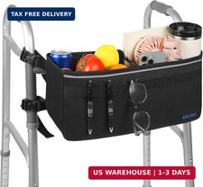 ZHCHG Walker Basket for Seniors, Walker Accessories, Folding Walker Bag with Lar