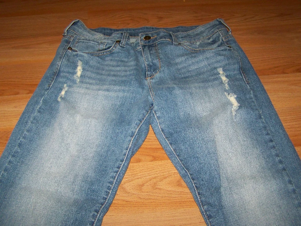Size 9-10 Delias Denim Blue Jeans Distressed 30" Inseam dELiA*s EUC - Image 4 of 4