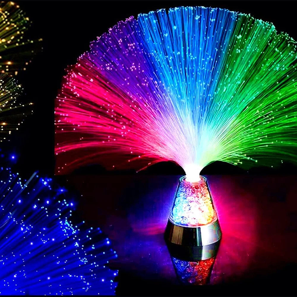Multi Colour Changing LED Fibre Optic Fountain Night Light Lamp