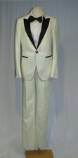 Lanvin SS21 Ivory Mohair Blend One Button Contrast Peak Lapel Tuxedo 34S NWT