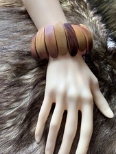WOODEN MULTI PIECE BRACELET AFRICAN-TRIBAL-UNIQUE