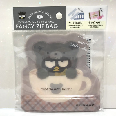 Sanrio Characters Fancy Zip Bag Bad Badts Maru Bear Wrapping Storage 5 Pieces